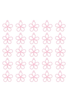 50 Pcs Hollow Flower Charm Open Bezel Frame Pendants for Resin Earring Jewelry Making DIY Crafts Pink