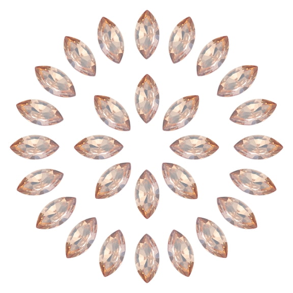 Uxcell 50 Pcs Horse Eye Shape Rhinestones, 10 x 5 mm Marquise Point Back Rhinestone Beads Glass Crystal Faceted Gems for Jewelry Making DIY Crafts Costume Crystal, Light Red