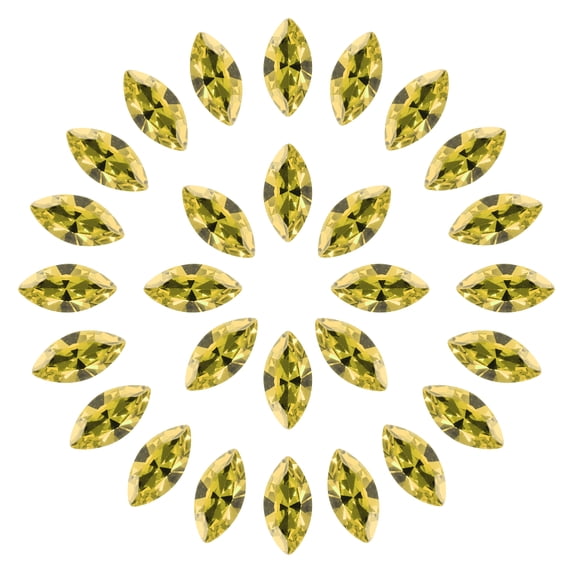 Uxcell 50 Pcs Horse Eye Shape Rhinestones, 10 x 5 mm Marquise Point Back Rhinestone Beads Glass Crystal Faceted Gems for Jewelry Making DIY Crafts Costume Crystal, Gold Yellow