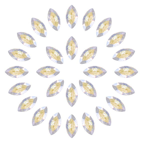 Uxcell 50 Pcs Horse Eye Shape Rhinestones, 10 x 5 mm Marquise Point Back Rhinestone Beads Glass Crystal Faceted Gems for Jewelry Making DIY Crafts Costume Crystal, Colorful