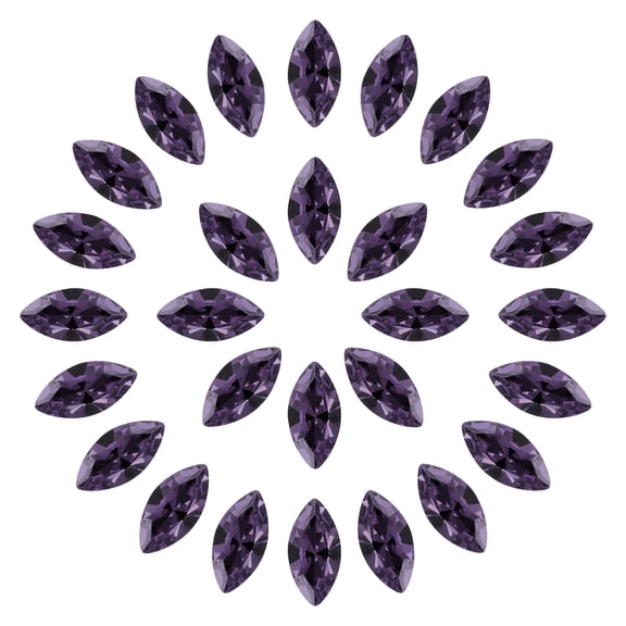 Uxcell 50 Pcs Horse Eye Shape Rhinestones, 10 x 5 mm Marquise Point Back Rhinestone Beads Glass Crystal Faceted Gems for Jewelry Making DIY Crafts Costume Crystal, Violet