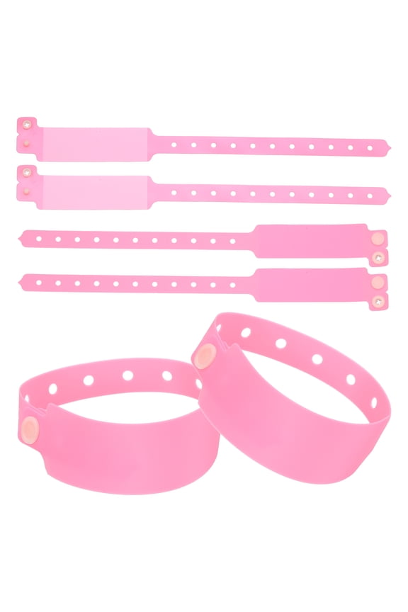 50 Pcs ID Wristbands, Adjustable Identification Wristband Secure Identification Bands Bracelet for Events Parks Field Trips Airport Travel, Fuchsia