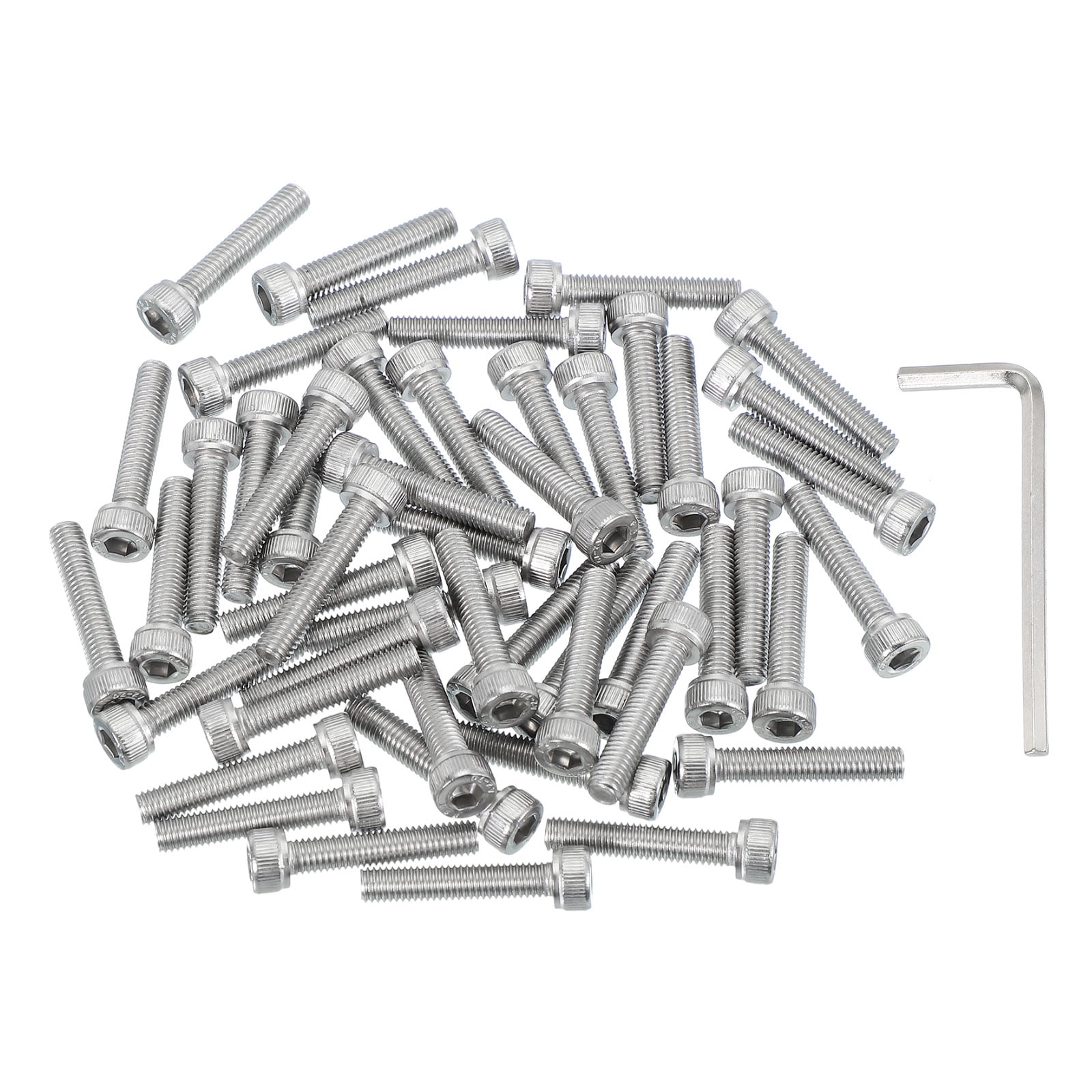 Uxcell 50 Pcs M5 x 25mm Hex Socket Head Cap Screws Bolts, 304 Stainless ...