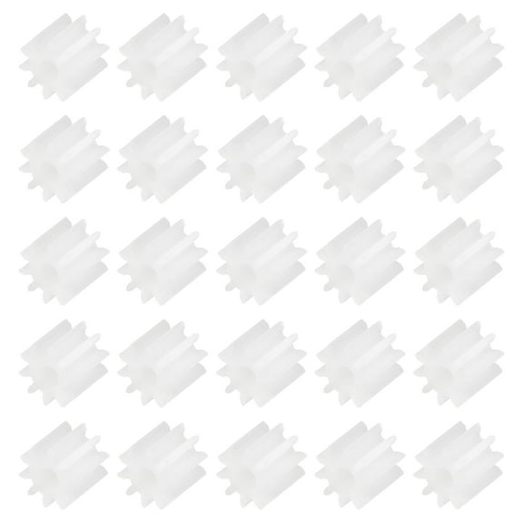 Uxcell 50 Pcs Plastic Gears 10 Teeth Plastic Motor Gear Model 102A Reduction Gear for RC Car Model DIY Robot (White, Module 0.5)