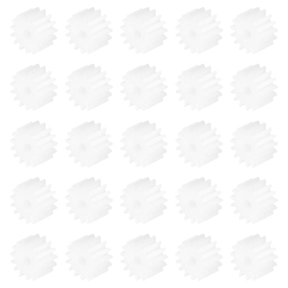 Uxcell 50 Pcs Plastic Gears 15 Teeth Plastic Motor Gear Model 152A Reduction Gear for RC Car Model DIY Robot (White, Module 0.5)