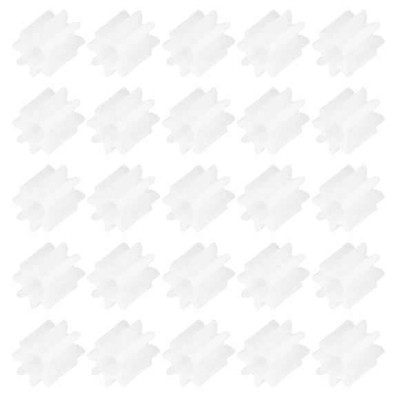 Uxcell 50 Pcs Plastic Gears 8 Teeth Plastic Motor Gear Model 82A Reduction Gear for RC Car Model DIY Robot (White, Module 0.5)