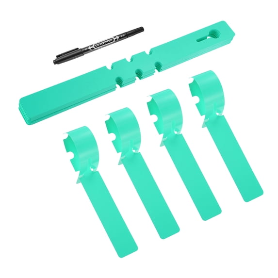 Uxcell 50 Pcs Plastic Plant Tags, Wrap Around Plant Labels Adjustable Nursery Garden Tags with Pen for Plant Green