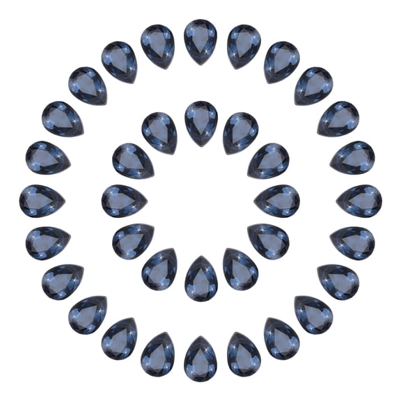 Uxcell 50 Pcs Pointed Back Rhinestones, 6x8mm Teardrop Faceted Glass Gems for Phone Case DIY Crafts Jewelry Making Dress Decoration, Dark Blue
