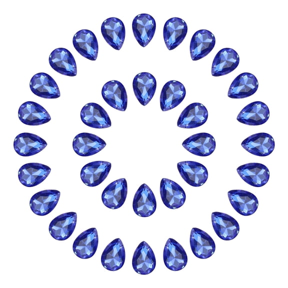 Uxcell 50 Pcs Pointed Back Rhinestones, 7x10mm Teardrop Faceted Glass Gems for Phone Case DIY Crafts Jewelry Making Dress Decoration, Blue-Purple