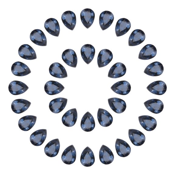 Uxcell 50 Pcs Pointed Back Rhinestones, 7x10mm Teardrop Faceted Glass Gems for Phone Case DIY Crafts Jewelry Making Dress Decoration, Dark Blue