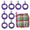 thumbnail image 1 of Uxcell 50 Pcs Potholder Loom Refill Loops, Elastic Potholder Weaving Refill Loops Knitting Kit Supplies in Rainbow Colors for Girls DIY Crafts 7" Weaving Loom, Dark Purple, 1 of 6