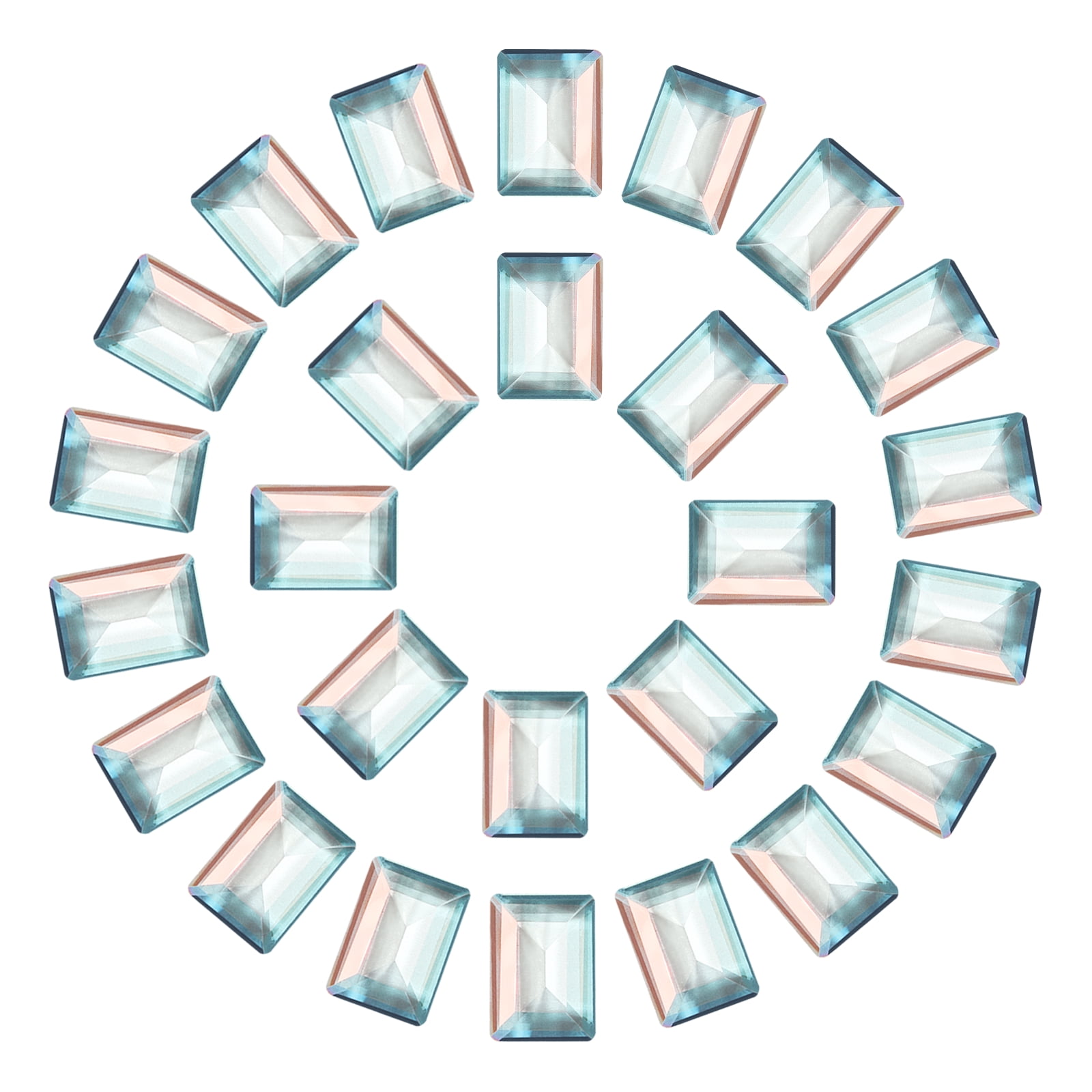 Uxcell 50 Pcs Rectangle Pointed Back Rhinestone, 10x14mm Mini Clear ...