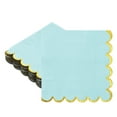 thumbnail image 1 of Uxcell 50 Pcs Scalloped Cocktail Napkins with Gold Foil Edges, 5 x 5 Inch Disposable Scalloped Paper Napkins for Wedding Engagement Anniversary Party Tableware Decorations, Light Blue, 1 of 7