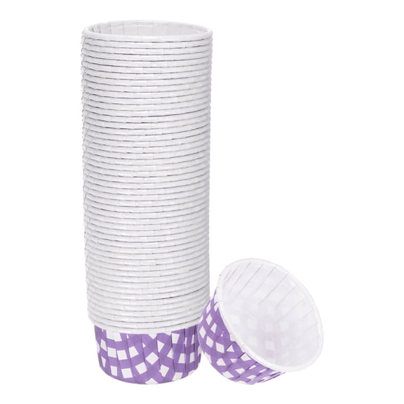 Uxcell 50 Pcs Standard Cupcake Cups Disposable Oven Safe Baking Cups, Purple