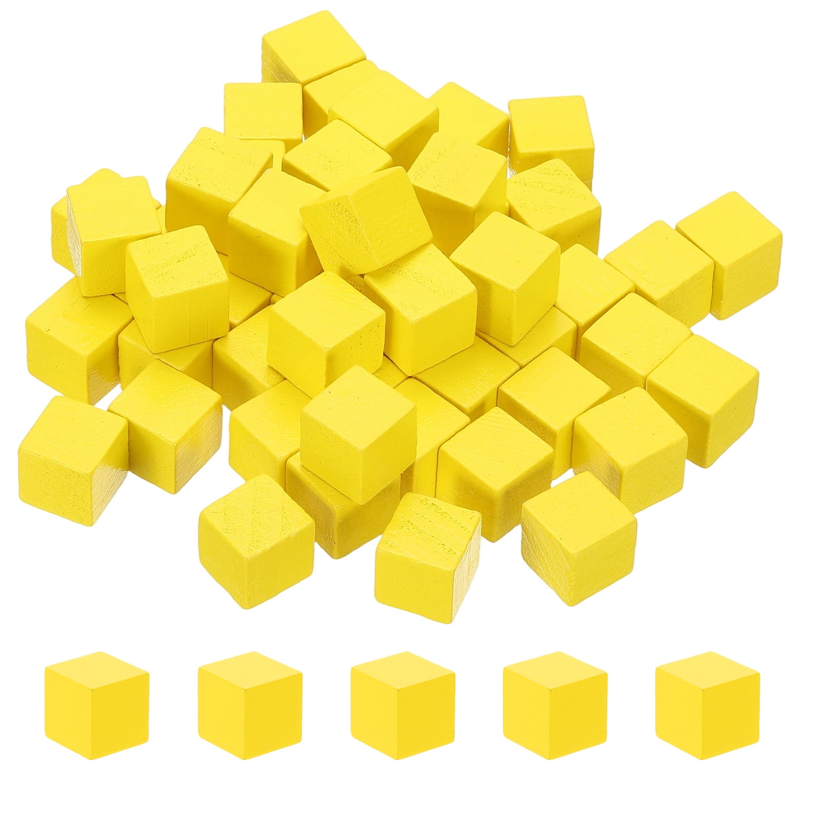 Uxcell 50 Pcs Wooden Blocks, 1 Inch Square Natural Wooden Block ...