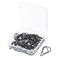 thumbnail image 1 of Uxcell 50 Pieces Metal Paper Clip Drop-Shaped with Box 1 Inch Black for Crafts Organize Office Home, 1 of 5