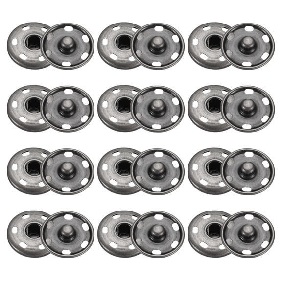 Uxcell 50 Set Sew-on Snap Buttons 21mm Metal Snap Fastener Buttons, Black