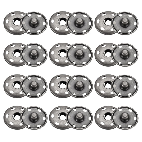 Uxcell 50 Set Sew-on Snap Buttons 23mm Metal Snap Fastener Buttons, Black