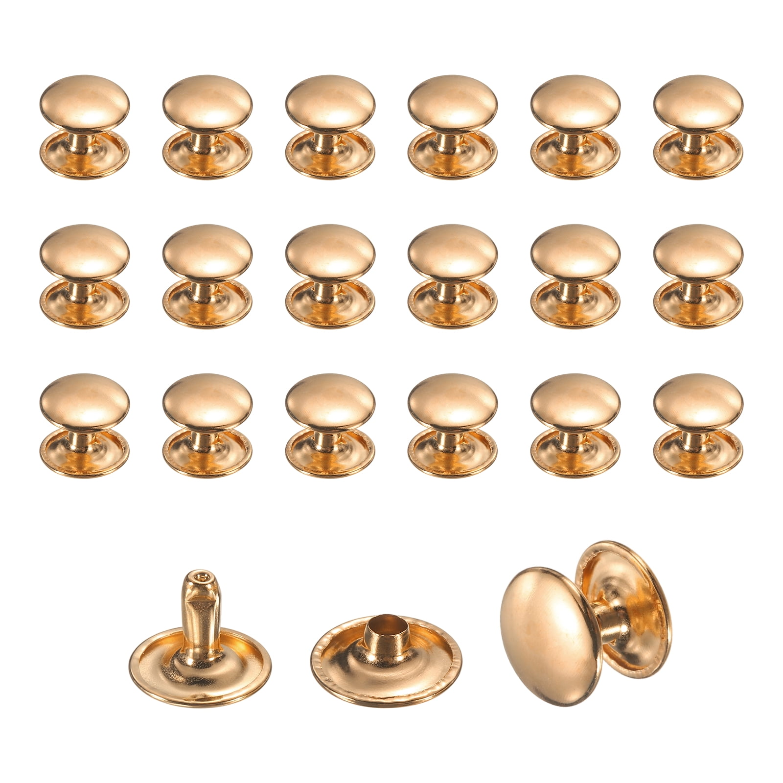 Uxcell 50 Sets Leather Rivets, 12mm Double Cap Rivets, 10mm Height ...