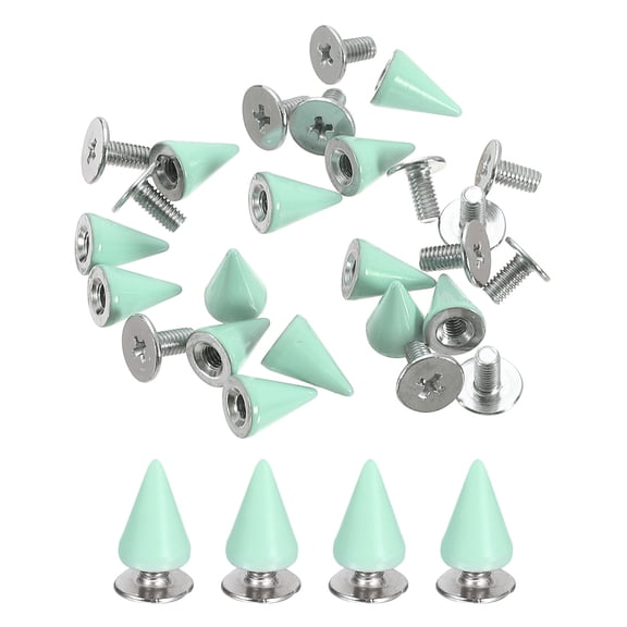 Uxcell 50 Sets Spikes and Studs, 7 x 10mm Cone Spikes Screw Back Studs Rivets, Cone Punk Spikes Rivet for Clothing Belts Bags DIY Leather Crafts, Sky Blue