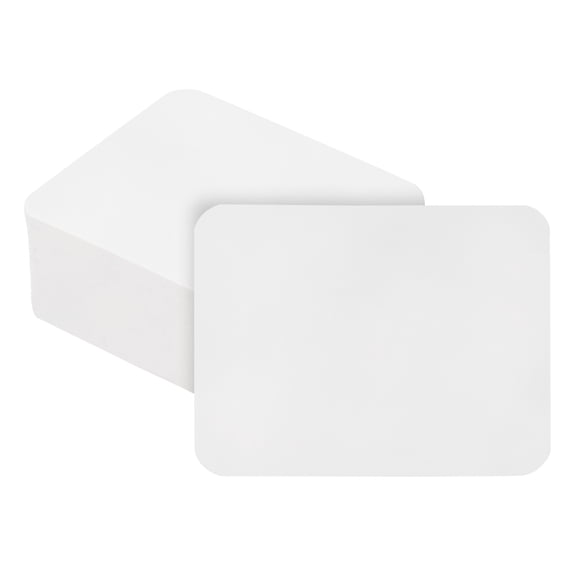 Uxcell 50 Sheets Blank Index Cards, 1.8"x2.1" Double Sided Thick Cardstock 350gsm Rounded Corner Study Flash Cards for Learning Playing Note Gift Tags DIY Paper Crafts, White