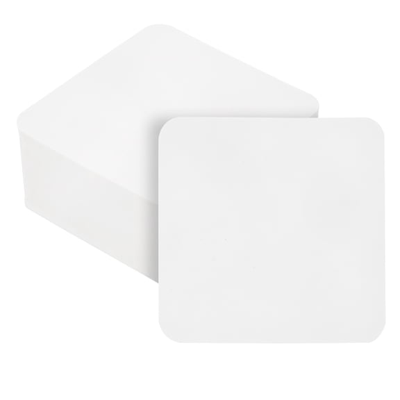 Uxcell 50 Sheets Blank Index Cards, 2"x2" Double Sided Thick Cardstock 350gsm Rounded Corner Study Flash Cards for Learning Playing Note Gift Tags DIY Paper Crafts, White