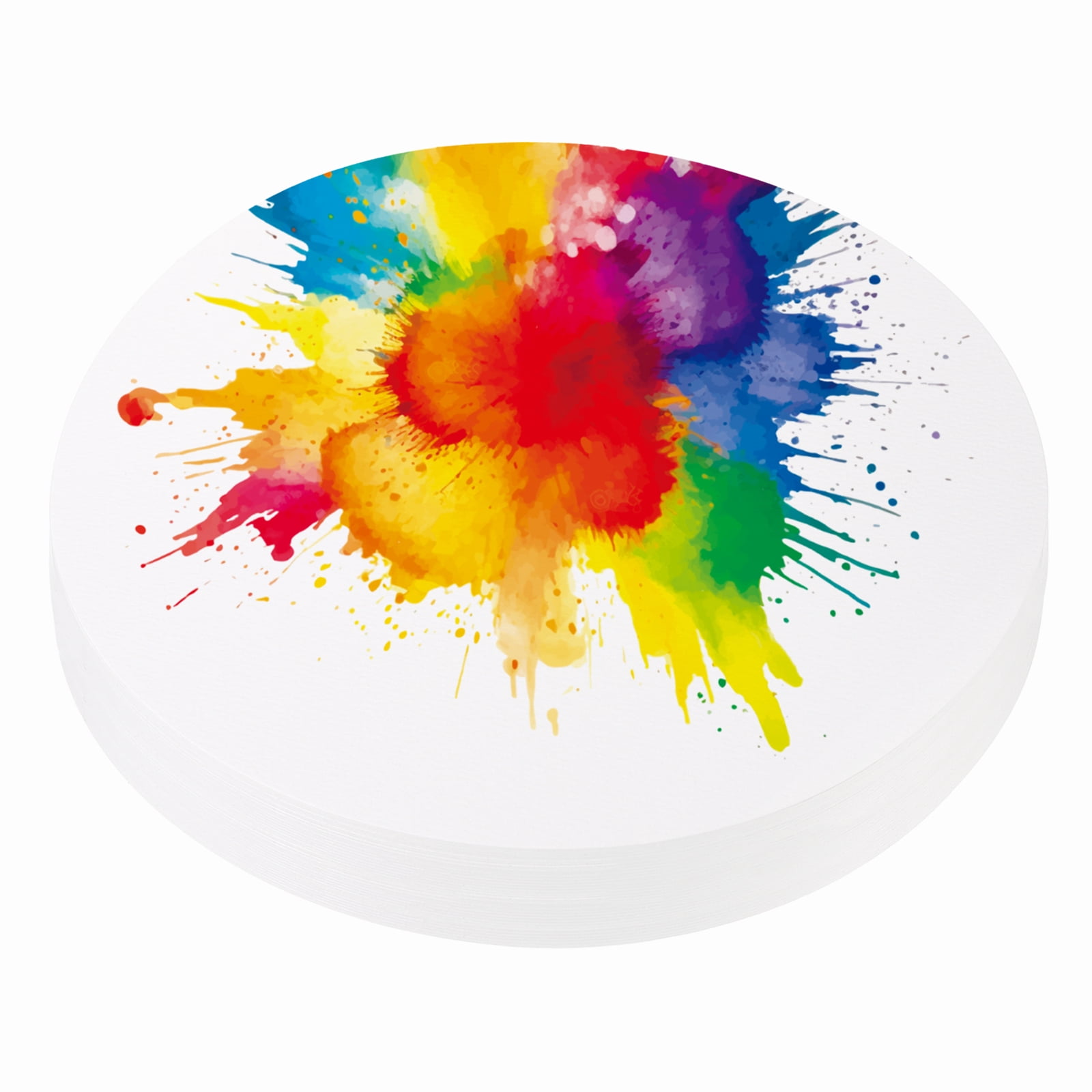 Uxcell 50 Sheets Cotton Watercolor Paper Round 140lb/300 GSM Cold Press Water 9 Inch