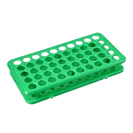 Uxcell 50-Well Polypropylene 18mm Hole Diameter Detachable Test Tube Rack Holder Green