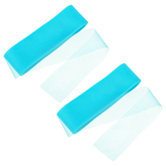 Uxcell 50 Yards 3 Inch Wide Polyester Horsehair Braid, 2 Roll Stiff Horsehair Braid for Sewing, Light Blue