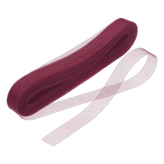 Uxcell 50 Yards Stiff Horsehair Braid 0.98 inch Wide Polyester Boning Sewing Wedding Dress Dance Purple Red