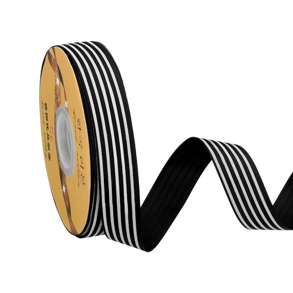 Uxcell 50 Yards x 1" Christmas Striped Ribbon, Black and White Ribbon Candy Cane Ribbon Roll Wrapping Ribbon