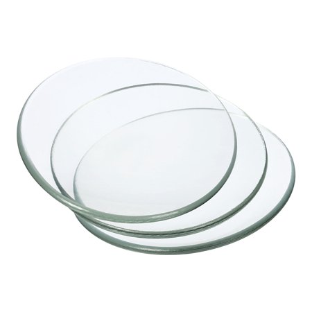 Uxcell 50 mm Diameter Watch Glass Beaker Cover Smooth Edges Chamfered Arc, Transparent 3 Packs