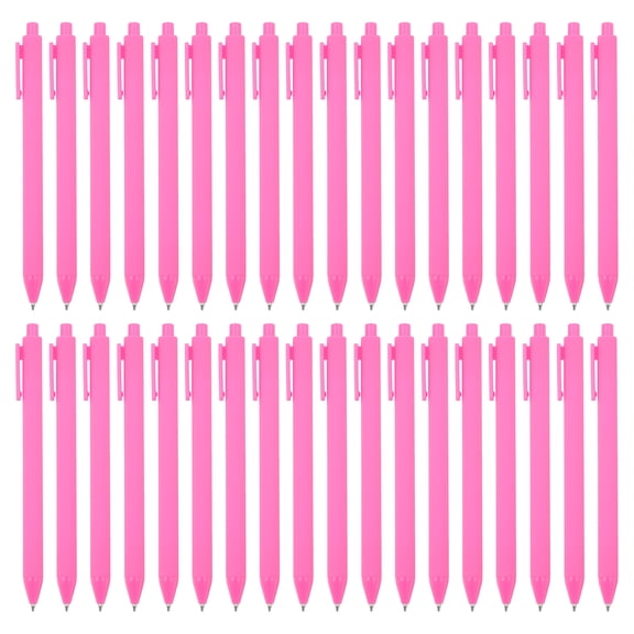 Uxcell 50 pack Barrel Click Pens, 1.0mm Retractable Ballpoint Pens, Medium Point Smooth Writing Pens Office Supplies, Pink Pen Barrel