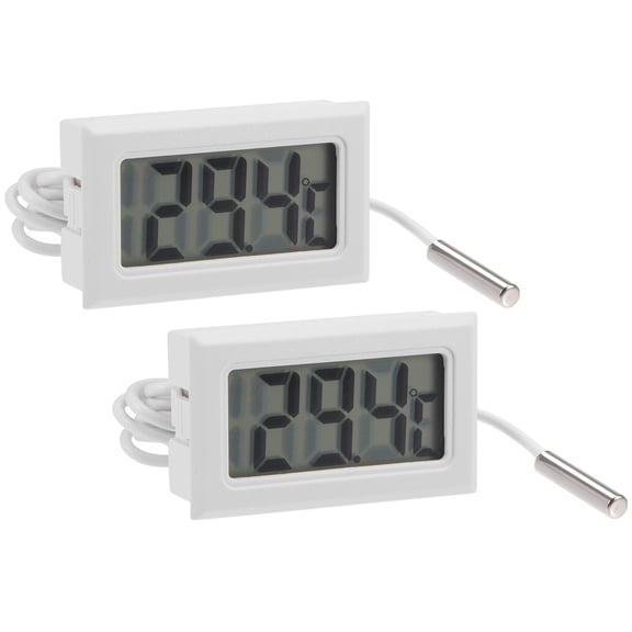 Uxcell -50 to 110 Degree 10K White Digital Thermometer with 2m NTC Temperature Sensor Probe 2 Pack