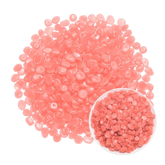 Uxcell 500-Pack Glow in The Dark Rocks, 0.43" Resin Outdoor Garden Decorations Luminous Pebbles Stones [Orange]