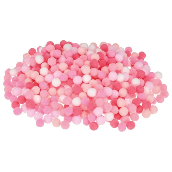 Uxcell 500-Pack Pom Poms for Craft, 0.39" (10mm) Polyester Pink Series Soft and Fluffy Pompom Multicolor PomPoms Balls
