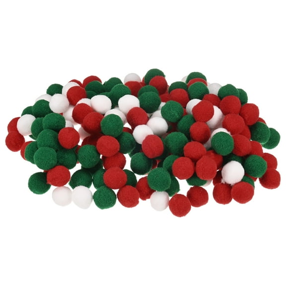 Uxcell 500-Pack Pom Poms for Craft, 0.59" (15mm) Polyester Christmas Series Soft and Fluffy Pompom Multicolor PomPoms Balls