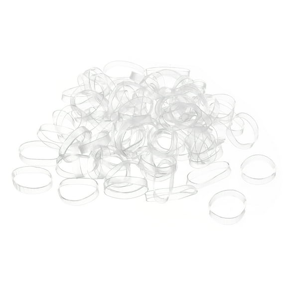 Uxcell 500 Pack Rubber Band Stretchable Rubber Elastic Band Clear 16mm x 3mm Hair Rubber Bands for Home Office