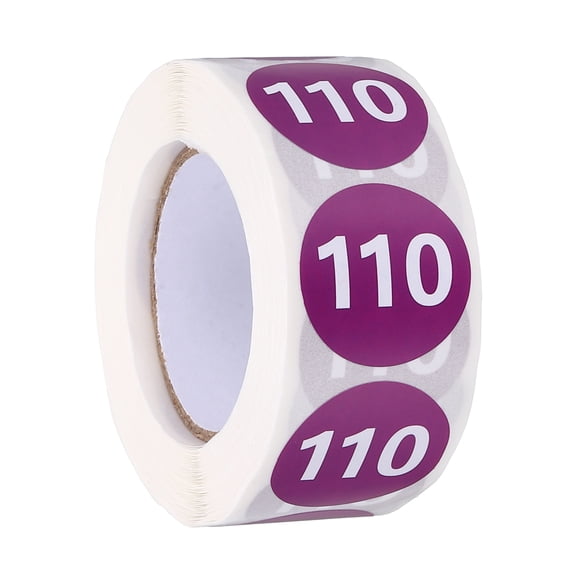 Uxcell 500 Pcs 1 Roll Clothing Size Stickers 110, Size Labels, Purple