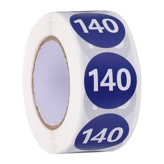 Uxcell 500 Pcs 1 Roll Clothing Size Stickers 140, Size Labels, Navy blue