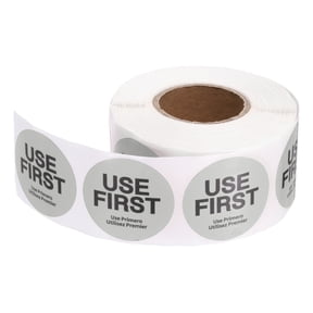 Uxcell 500 Pcs Adhesive USE FIRST Label Stickers, 2 inch Circle Stickers Use First Stickers Inventory Control Labels for Food Service Kitchen Restaurants Retail Storage, Gray