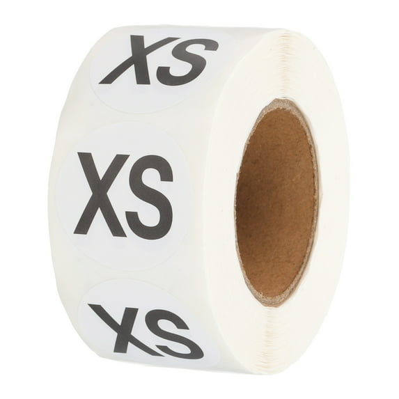 Uxcell 500 Pcs Clothing Labels, XS Size Tag Garment Labels Round Self-Adhesive Apparel Stickers, White