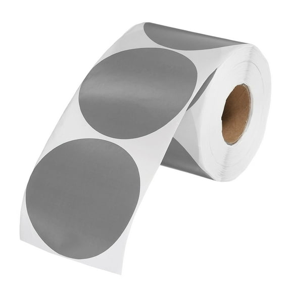 Uxcell 500 Pcs Colored Dot Stickers, 3 Inch Circle Stickers Self Adhesive Large Circle Labels Tags Coding Labels Blank Round for Labeling Office Business Yard Sale Garage Sale Home, Grey