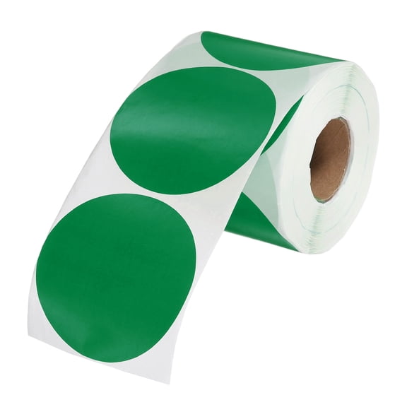 Uxcell 500 Pcs Colored Dot Stickers, 3 Inch Circle Stickers Self Adhesive Large Circle Labels Tags Coding Labels Blank Round for Labeling Office Business Yard Sale Garage Sale Home, Green