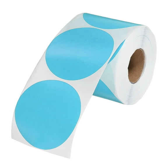 Uxcell 500 Pcs Colored Dot Stickers, 3 Inch Circle Stickers Self Adhesive Large Circle Labels Tags Coding Labels Blank Round for Labeling Office Business Yard Sale Garage Sale Home, Light Blue