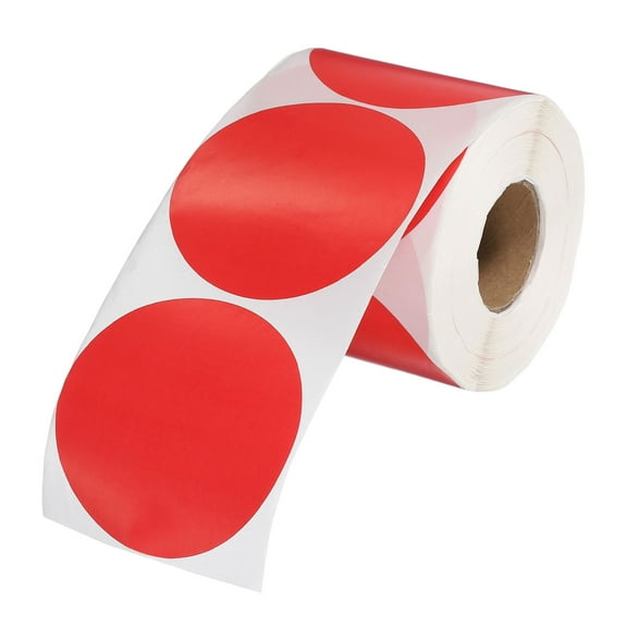 Uxcell 500 Pcs Colored Dot Stickers, 3 Inch Circle Stickers Self Adhesive Large Circle Labels Tags Coding Labels Blank Round for Labeling Office Business Yard Sale Garage Sale Home, Red