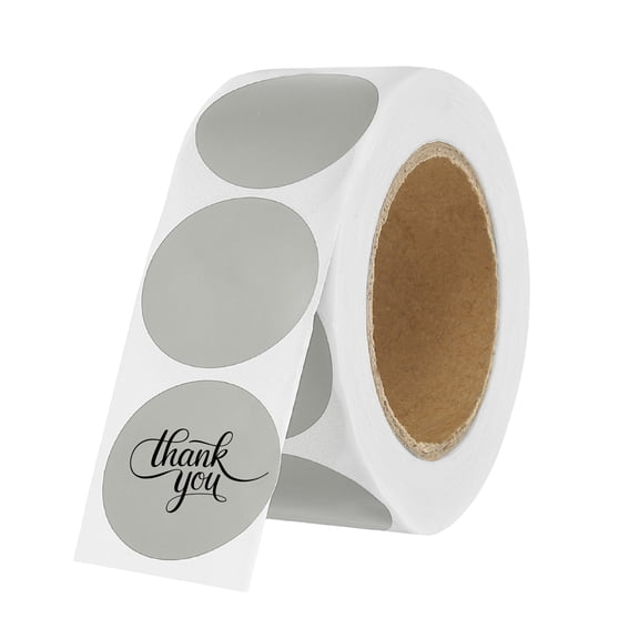 Uxcell 500 Pcs Round Thermal Labels, 1 Inch Circle Colored Stickers Self Adhesive Circle Tags for Thermal Print Office Home Decor Diary To-do List Travel Notebook, Gray