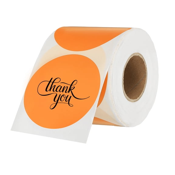 Uxcell 500 Pcs Round Thermal Labels, 2.8 Inch Circle Colored Stickers Self Adhesive Circle Tags for Thermal Print Office Home Decor Diary To-do List Travel Notebook, Orange
