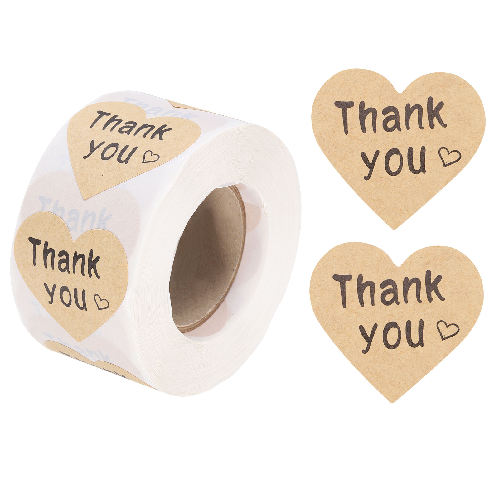 Uxcell 500 Pcs Thank You Stickers, 1.5 Inch Self Adhesive Heart Shaped ...
