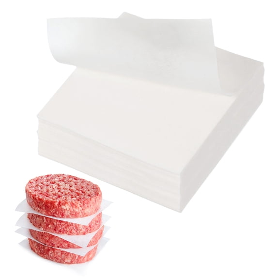 Uxcell 500 Pcs Unbleached Parchment Paper Baking Sheets Squares, 2.8 Inch Hamburger Patty Paper, Non Stick Parchment Pulp Paper for Baking Grilling or Meat Storage, White
